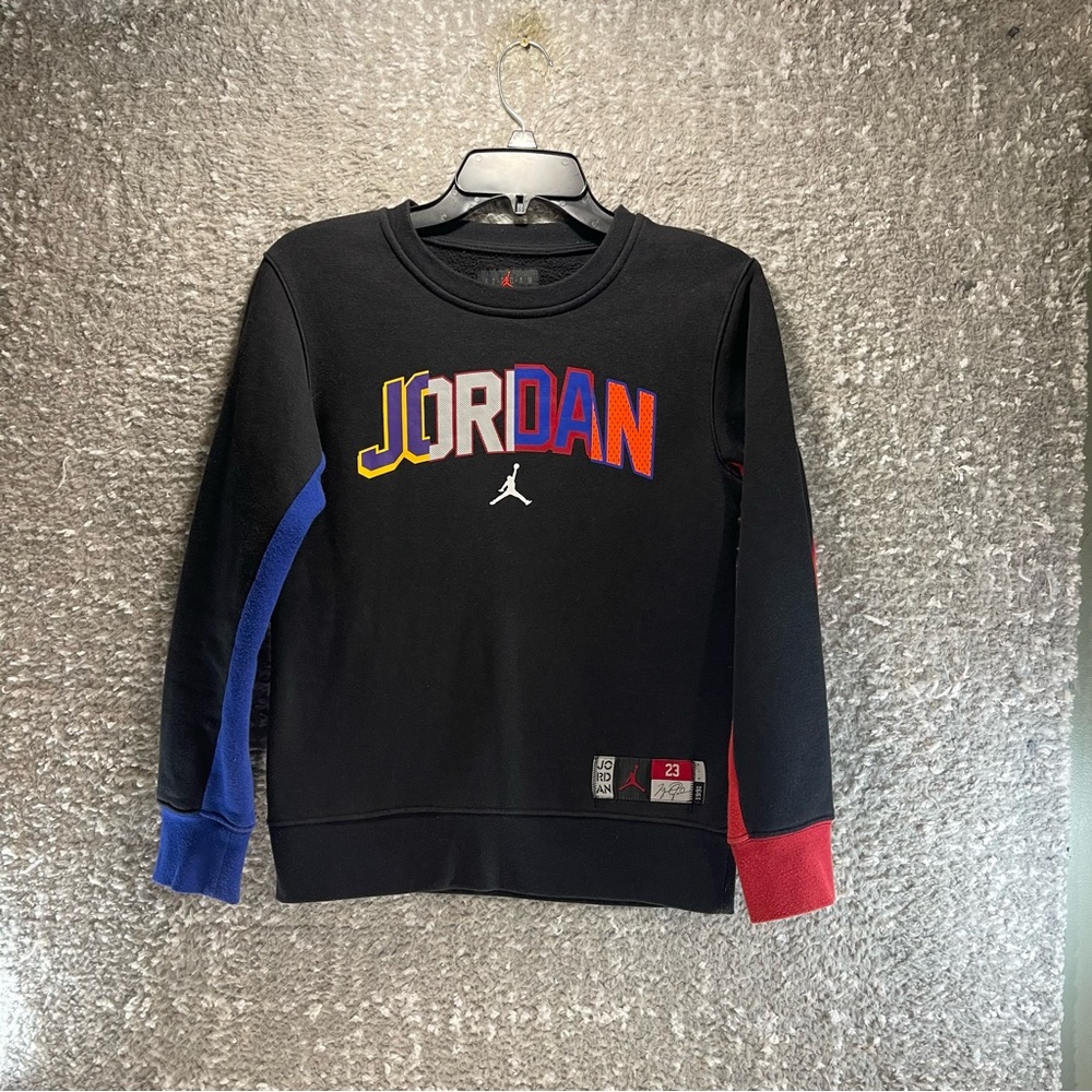 JORDAN #23 BIG BOY'S VARSITY SPLICE CREW NECK SWEATER M, 10-12 COTTON POLYESTER